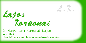 lajos korponai business card